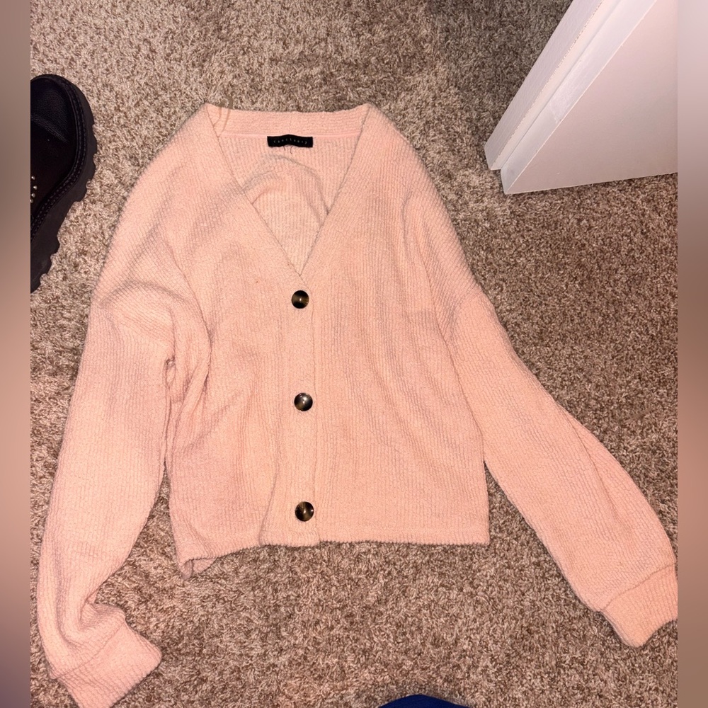 Sanctuary Blush Button-Up Cardigan